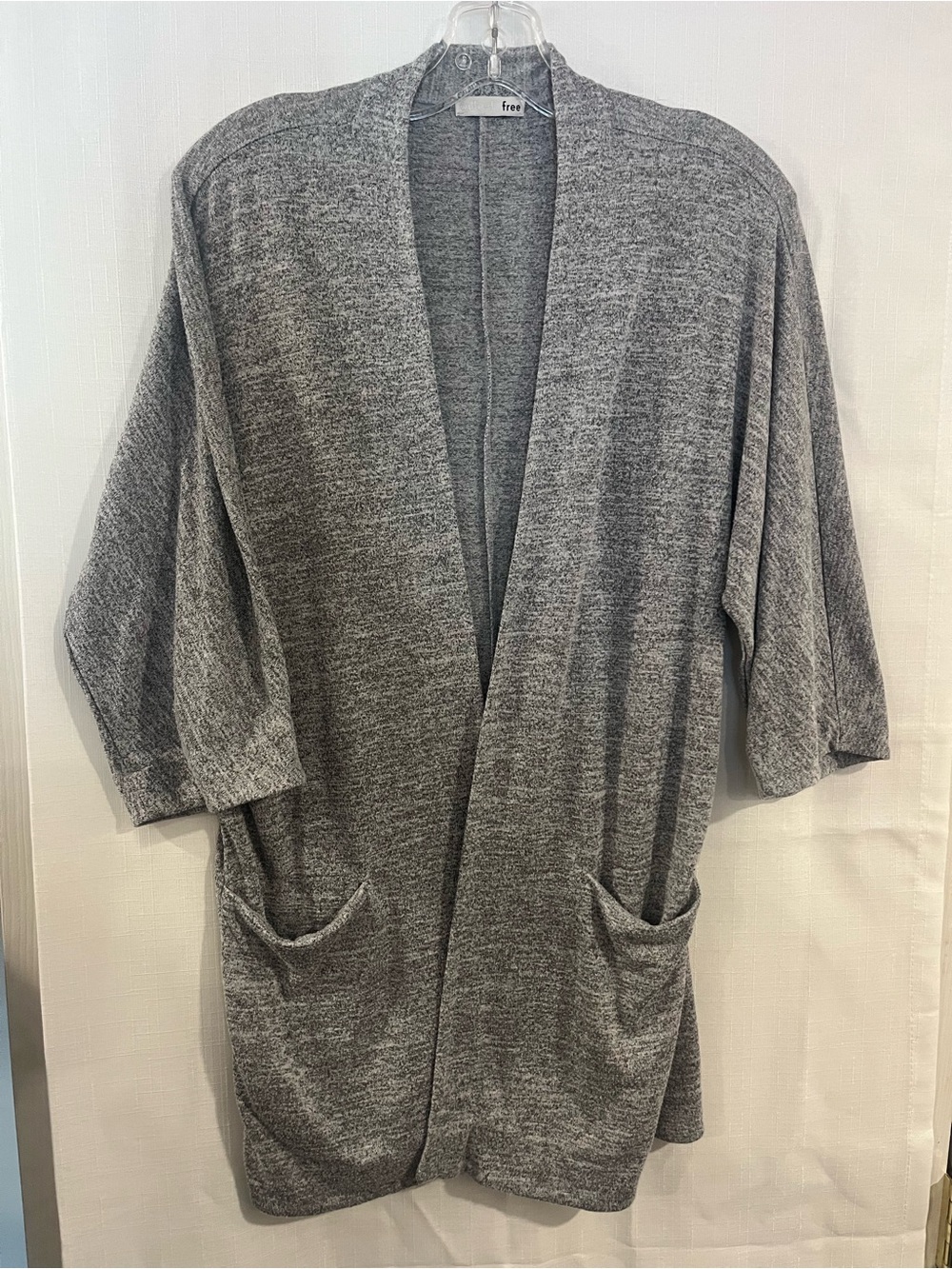 Wilfred Heather Gray Open-Front Pocket Cardigan